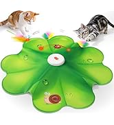 FEELNEEDY Interactive Cat Toy, Rechargeable Hide and Seek Cat Toys, Movable LED Red Dot, Moving C...