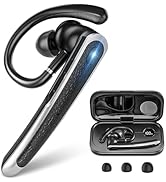 Sisism Bluetooth Headset, Wireless Bluetooth Earpiece with LED Display Charging Case, V5.3 Hands ...