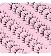 Losha Manga Lashes Natural Look Wispy False Eyelashes 20 Pairs 2 Styles Mixed Soft Fake Eye Lashe...