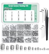 Nivithi 520Pcs Flat Point Socket Set Screw Assortment Kit-304 Stainless Steel Silver Metric Hex G...