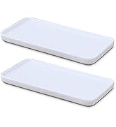 Ceramic Vanity Tray Small Rectangle, Bathtub Tray Bathroom Organizer, Cosmetics Holder for Tissue...