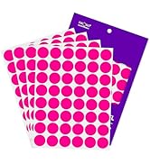 PARLAIM 1 inch Round Fluorescent Pink Dot Sticker,720PCS Permanent Adhesive Color Code Circle Sti...