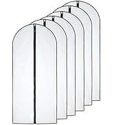 HomeClean Hanging Garment Bag (Set of 6) Lightweight Clear Full Zipper Black Dress Bags PEVA Garm...