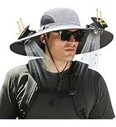 Leotruny Hat with Solar Fan Men: Summer UV Protection Fishing Hat