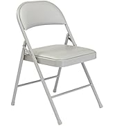 Vinyl Padded Steel Folding Chair, Grey (Pack of 4)