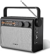 YOWGULF Portable AM FM Radio, Bluetooth Radio with Best Reception,Transistor Radio Plug in Wall o...