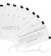 Garrelett 100 Count Individually Wrapped Floss Picks - Curved Tip Non-Slip Grip Travel Dental Flo...