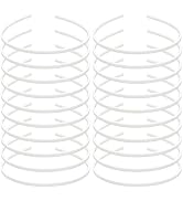 20 Pack 5MM Thin Hard White Plastic Headbands Skinny Plain Blank Hairband with Comb Grip Teeth Sl...