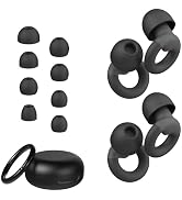 JUSTRVN Ear Plugs for Sleeping, 2 Pairs of Reusable Earplugs for Noise Reduction 25dB-30dB with 8...