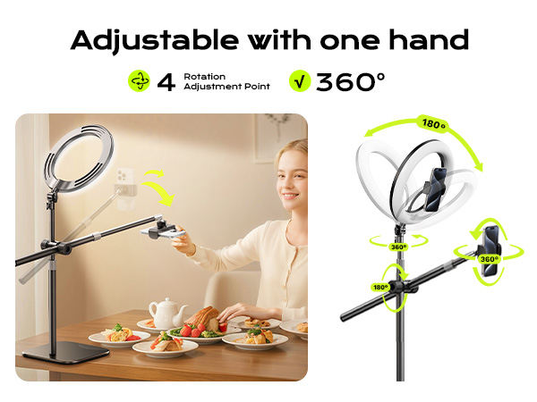 ring light with stand and phone holder