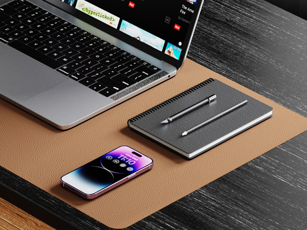 NUOYOU Leather Desk Pad Protector, Laptop Desk Mat, Large Mouse Pad
