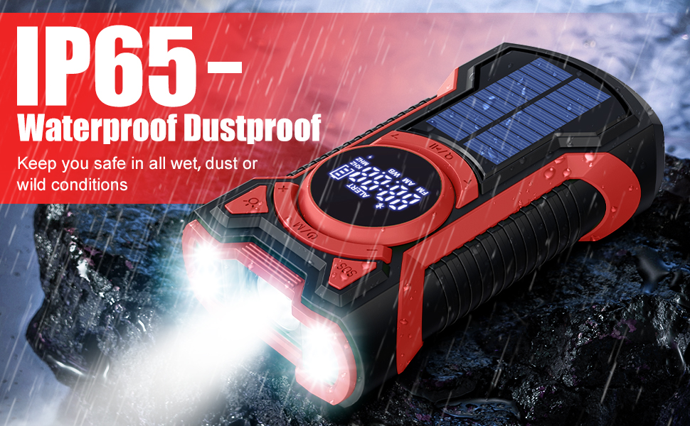 IP65 waterproof emergency radio