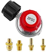 MCAMPAS 0-20Psi High Pressure Adjustable Propane Regulator Valve Kit.QCC1 Regulator Valve &amp; POL L...