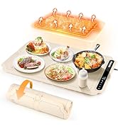 Electric Warming Tray, Portable Silicone Food Warming Mat, Versatile Full Surface Heating Food Wa...