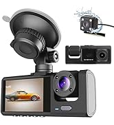 Moclever Dash Cam Front and Rear, 3 Channel Car Dvr Dash Cam Video Recorder 1080p Front Inside Re...
