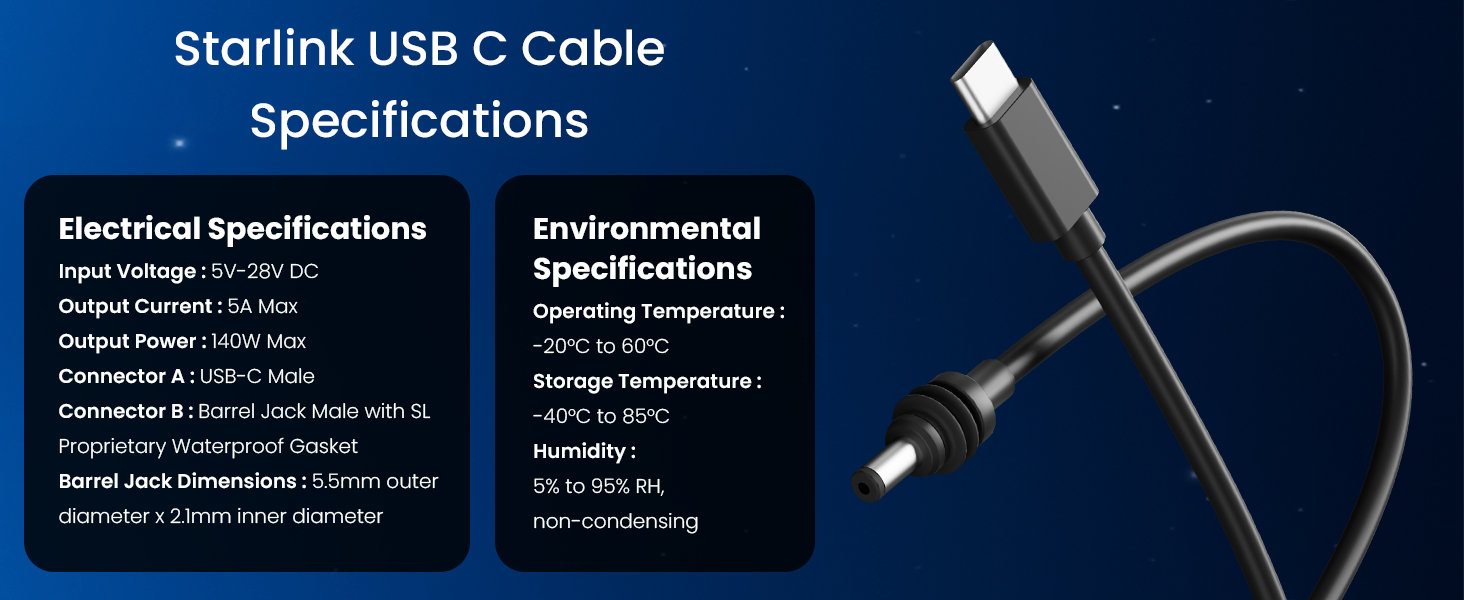 starlink mini usb c cable