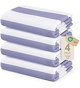 Touchat 4 Pack Beach Towels Oversized 30'' x 60'' Microfiber Pool Swim Bath Camping Travel Cabana...