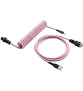GUNMJO Pro Custom Coiled USB C Cable for Gaming Keyboard, Double-Sleeved Mechanical Keyboard Cabl...