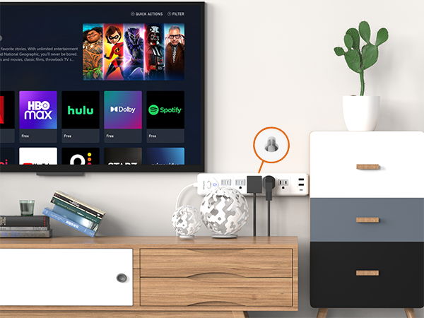 2 Prong Power Strip, WRXDMC 2 Prong to 3 Prong Outlet Adapter, 1400J Two Prong Surge Protector