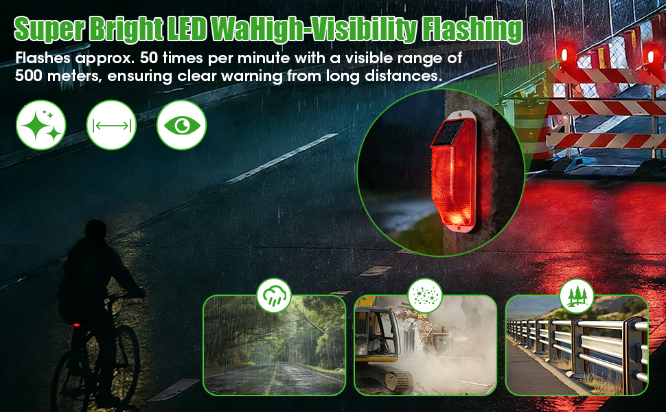 Solar Strobe Warning Light