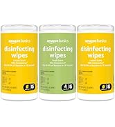 Basics Disinfecting Wipes, Lemon &amp; Fresh Scent, Sanitizes/Cleans/Disinfects/Deodorizes, 25...