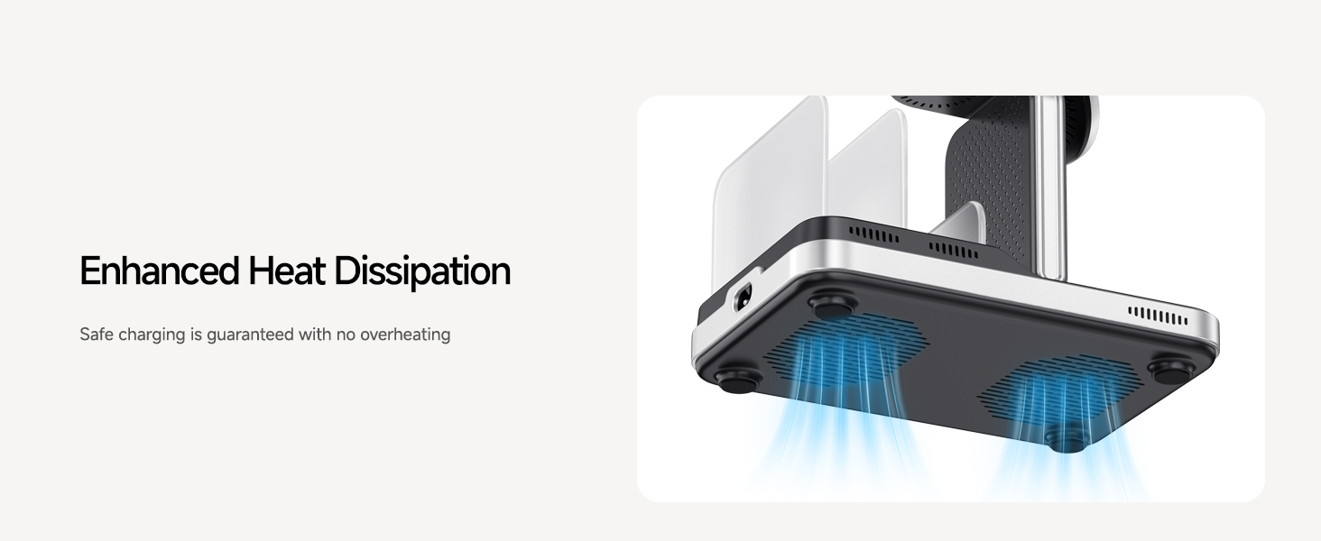 Electronic device with two blue light panels, suggesting enhanced heat dissipation. Device has a rectangular shape with rounded corners and appears to be ceiling-mounted.