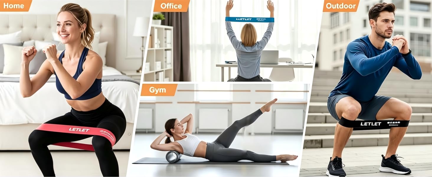 5-Pack Resistance Bands Set for Working Out, Strength Training, Stretching, Pilates, Yoga,