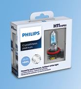 Philips Automotive Lighting H11 CrystalVision Platinum Upgrade Headlight Bulb, Pack of 2