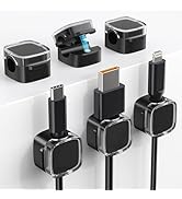 Magnetic Cable Clips, 6 Pack Desk Cord Holder, Home Cable Management Hide Phone USB Cable Power W...