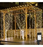 LE 306 LED Curtain Lights for Bedroom Wall, Plug in Window Hanging Fairy String Lights, Indoor Ou...