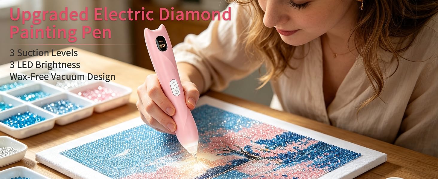 Electric Diamond Painting Pen with Light