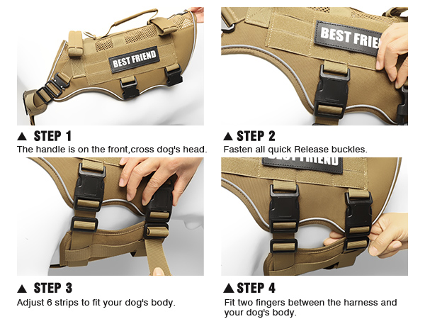 easy to put on dog harness brown