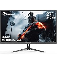 Great voell 24 Inch 200Hz Curved Gaming Monitor, FHD 1080P, 1ms FreeSync