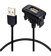 Anina USB Port Car Charger for Toyota, Male to Female USB Power Socket Adapter, Panel Flush Mount...