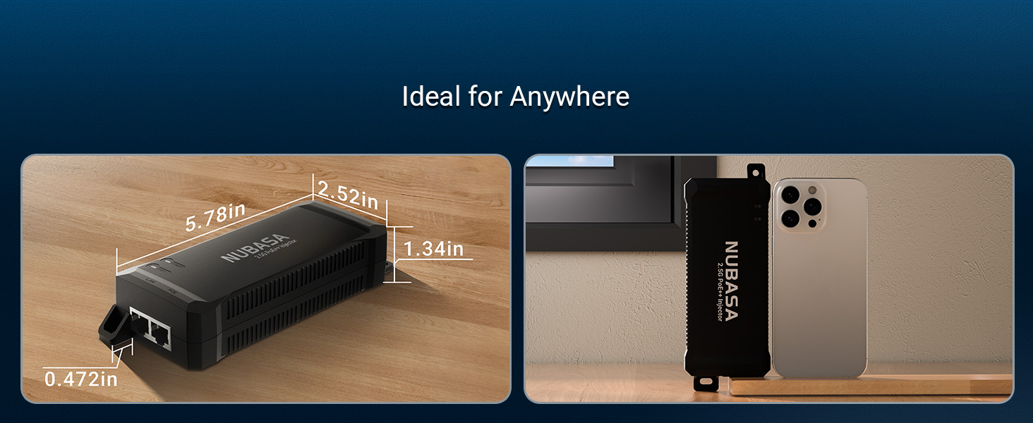 Compact Size 2.5Gb POE++ injector