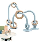 Baby Sensory Teething Chew High Chair Suction Toys for Infant Toddlers 6 12 18 24 Months, Food Gr...