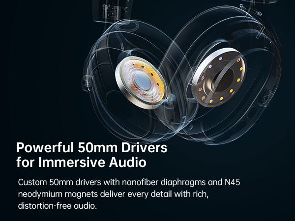 50MM gaming headsets wireless