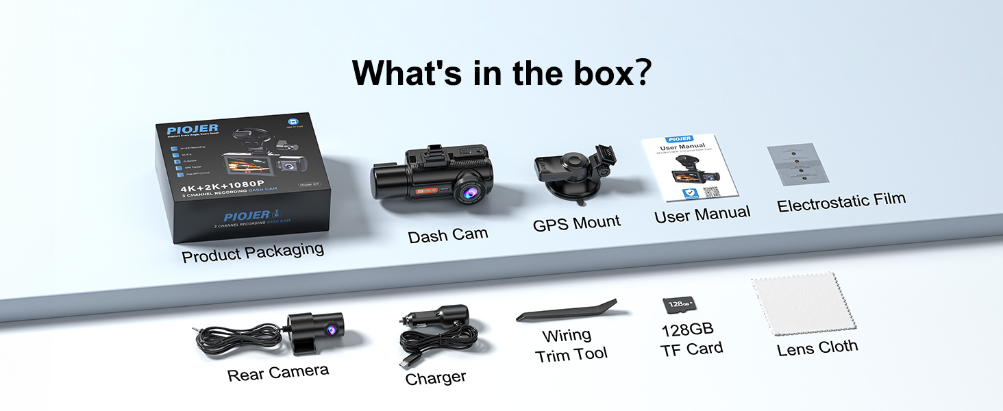 4K 3 channel dash cam with App Control