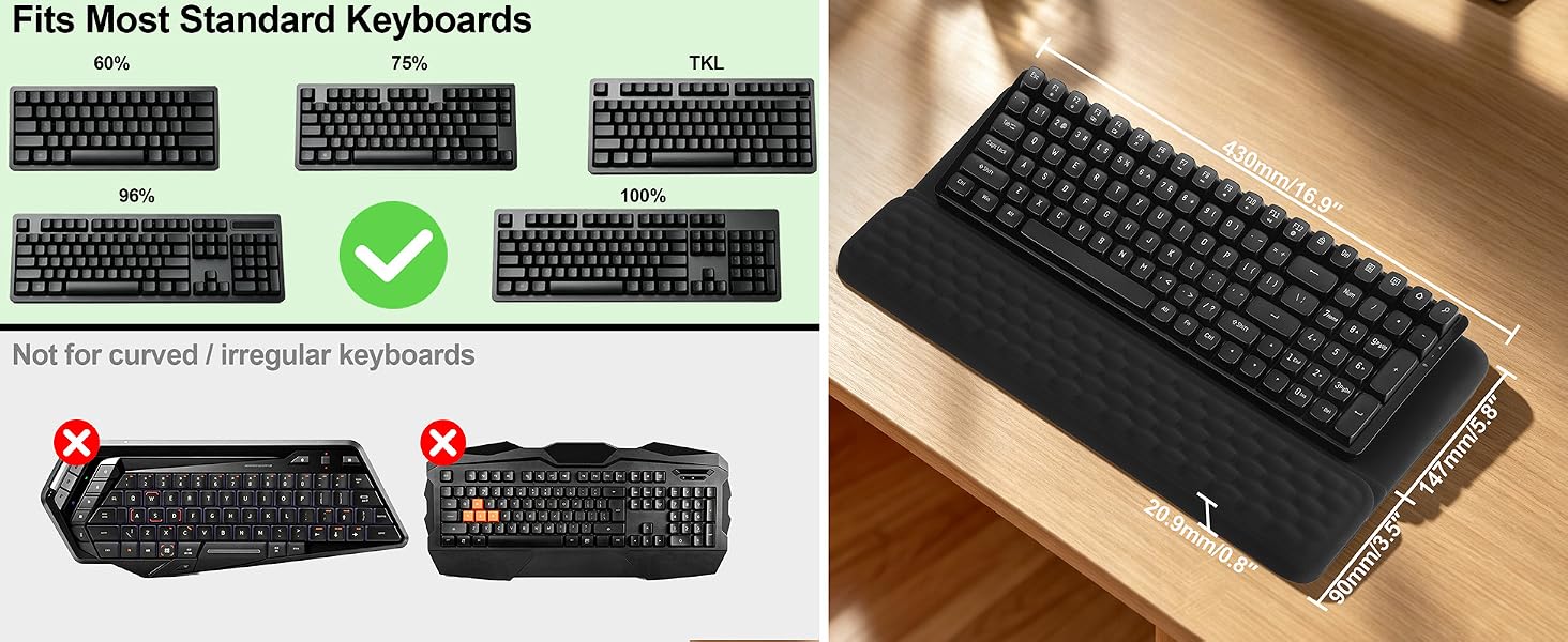 Keyboard Stand with Wrist Rest, Ergonomic Memory Foam Support