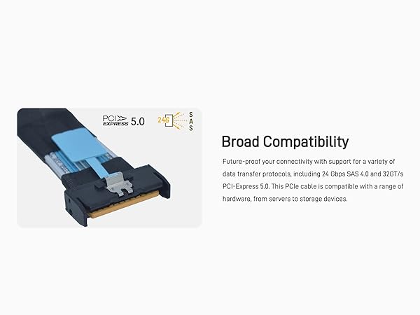PCIe 5.0 MCIO 8i to MCIO x8 Extension Cable Straight Male SFF-TA-1016 74pin Connector Adapter