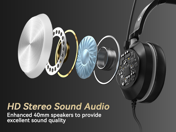 computer headset with microphone, computer headphones, headphones for laptop