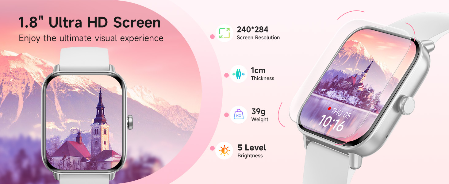 Smart Watch for Women Android &amp;amp; iPhone, IP68 Waterproof Activity Fitness Tracker
