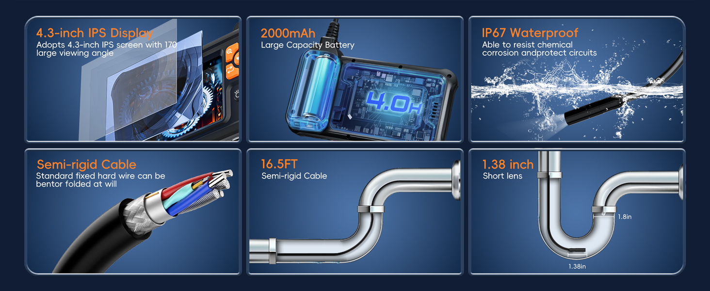 borescope camera with light