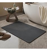 Mecko Bath Mat, Ultra Absorbent Quick Dry Bathroom Floor Mats-Rubber Non-Slip Thin Bathroom Rug F...