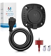 MICTUNING 20A 125V AC Port Plug with 5-in-1 T-Blade Adapter, 12AWG Heavy-Duty RV Shore Power Inle...