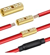 2 Gauge Wire Butt Connectors 6 PCS Pure Brass Wire Butt Splice Connectors Kit 2 AWG Screw Type Wi...