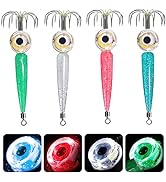 Edearkar LED Lure Light with Squid Jig Hook Waterproof LED Fishing Light Underwater Flasher Light...