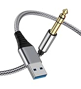 USB to 6.35mm 1/4 inch TRS Audio Stereo Cable 10FT,USB-A to 1/4 Audio Adapter Aux Jack Stereo Cab...
