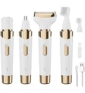 Electric Razor for Women,4 in 1 Womens Shaver Electric Bikini Trimmer Pubic Hair Removal Wet &amp; Dr...