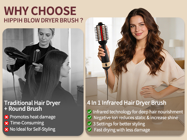 hot-air hair brushes